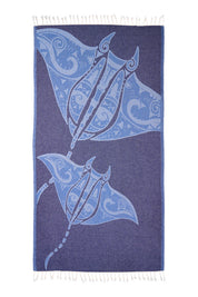 Manta Ray Bleue - Turkish Towel