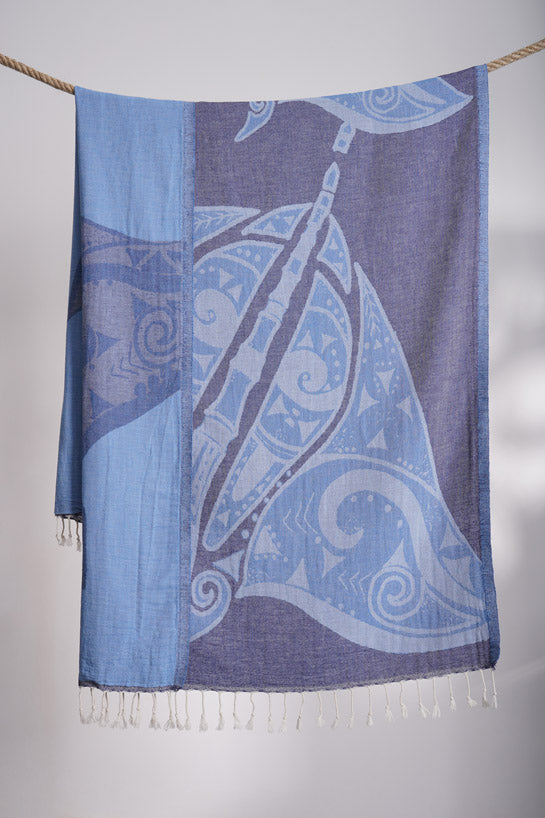 Manta Ray Bleue - Turkish Towel