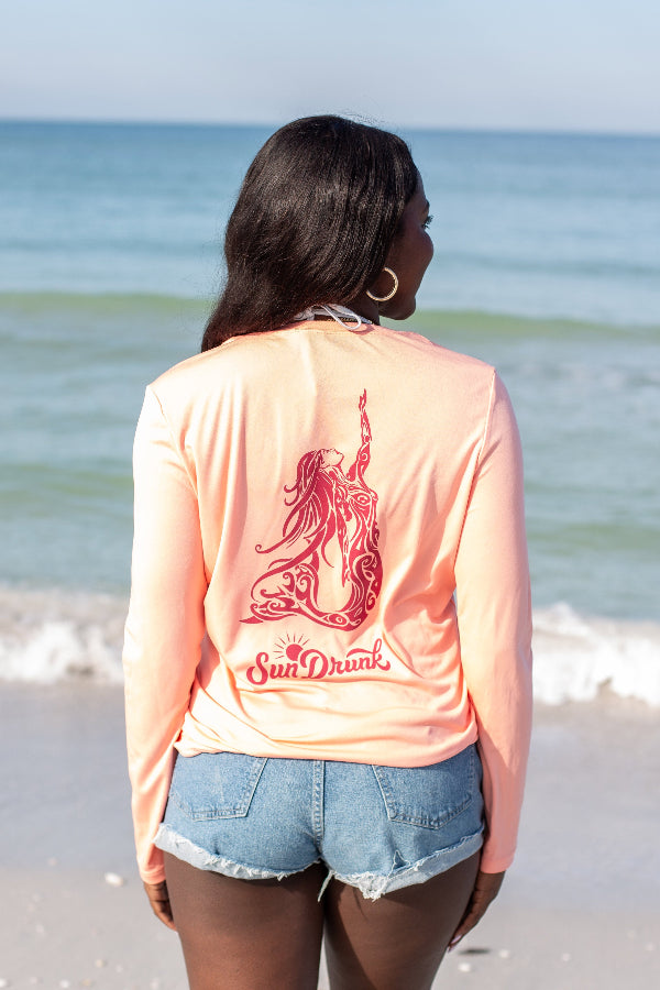 mermaid sunshirt peach