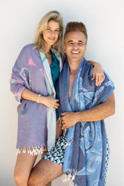 Manta Ray Bleue - Turkish Towel