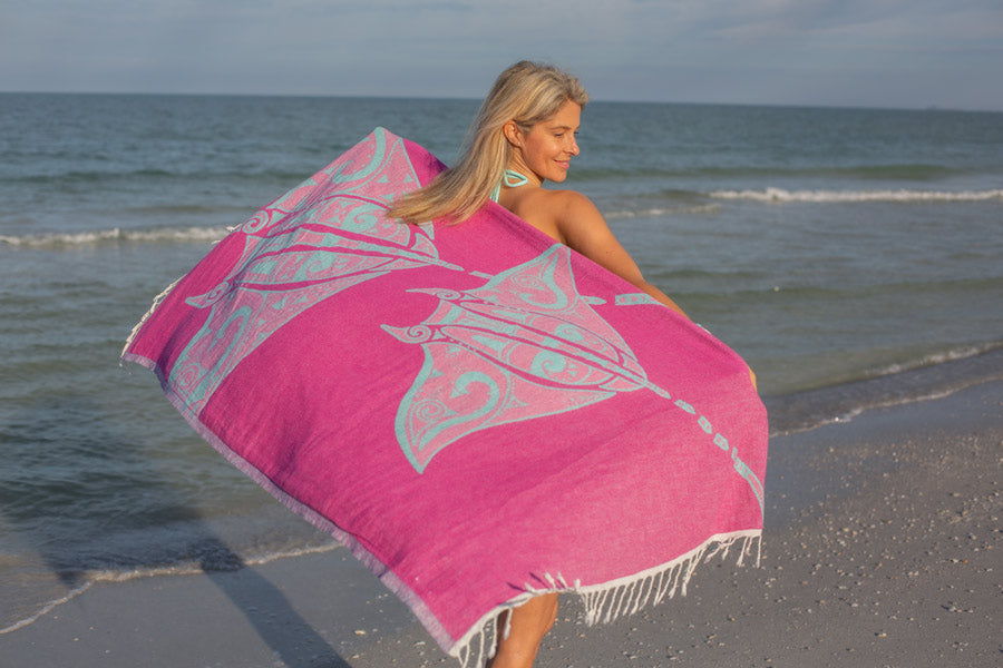 Manta Ray Rose - Turkish Towel