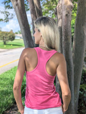 Ladies Racerback Tank Top - Hot Pink - Sun Drunk