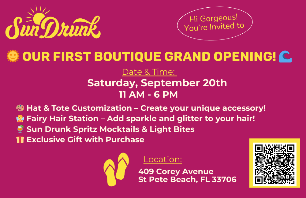 🎉 Sun Drunk Boutique Grand Opening Party! 🌞