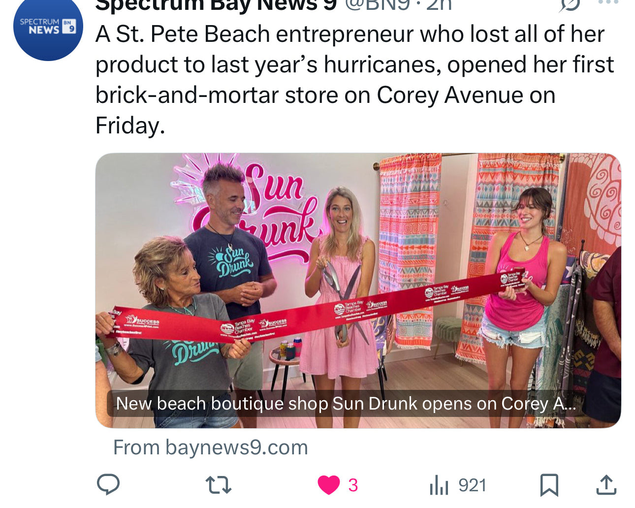 Sun Drunk’s Grand Celebration: Ribbon Cutting, Bay 9 News Feature & Opening Party
