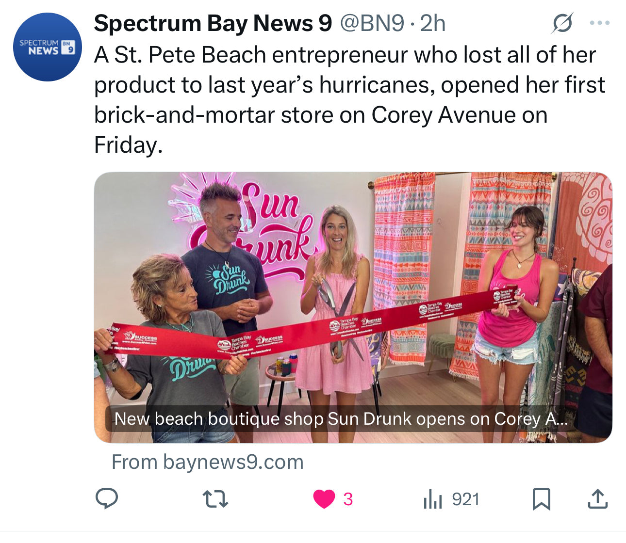 Sun Drunk’s Grand Celebration: Ribbon Cutting, Bay 9 News Feature & Opening Party