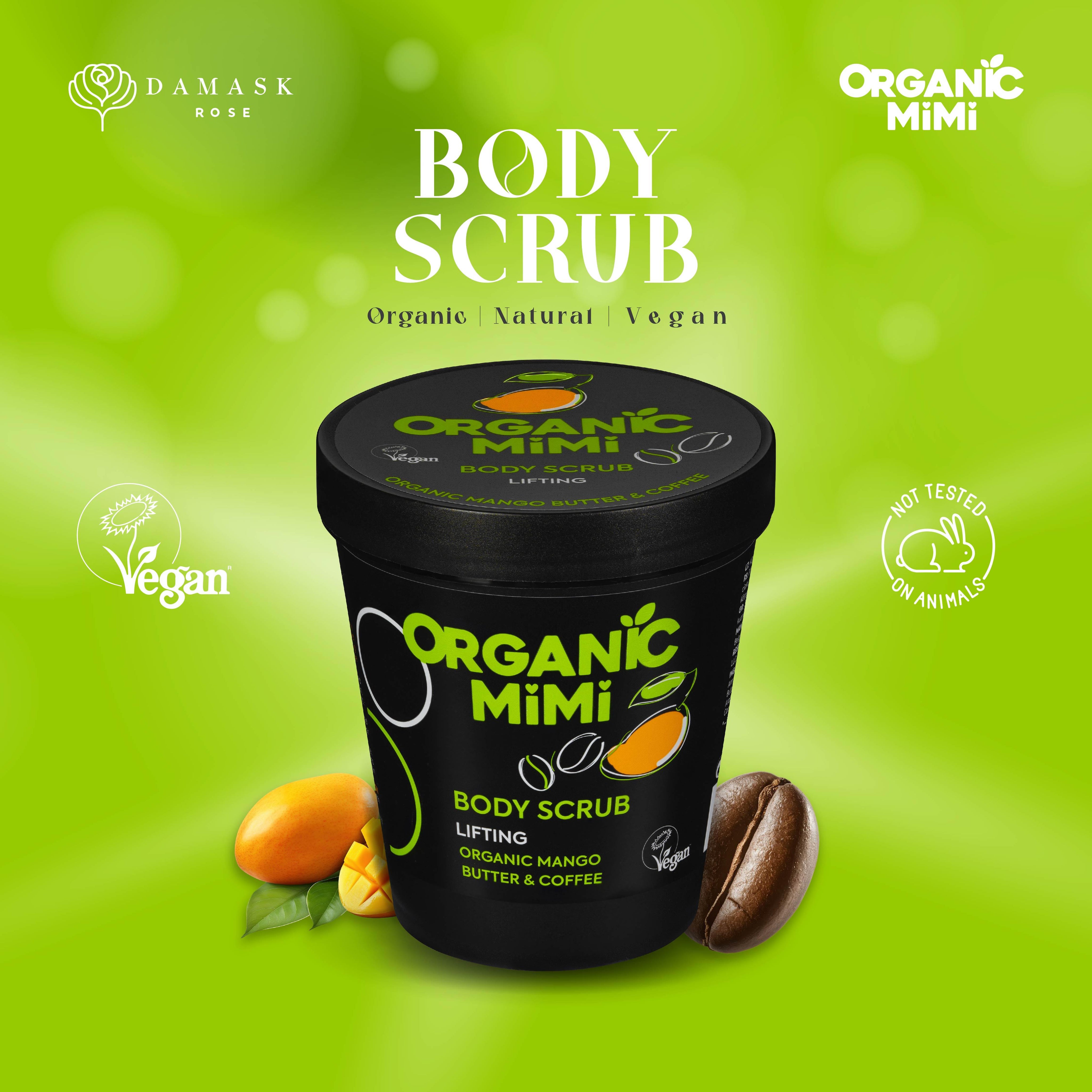 Organic Mimi, Body Scrub Lifting Mango & Coffee, 250 g