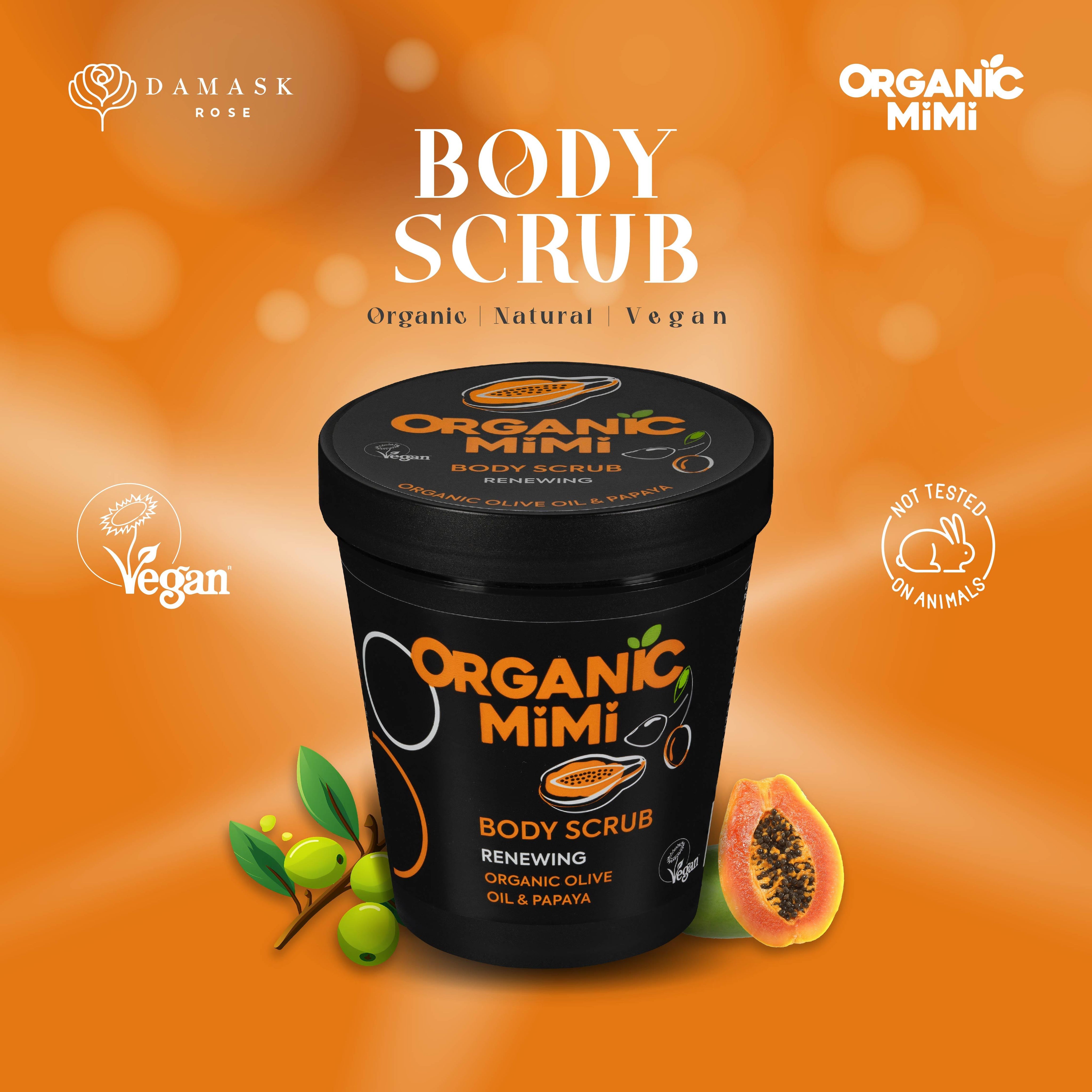 Organic Mimi, Body Scrub Renewing Olive & Papaya, 250 g