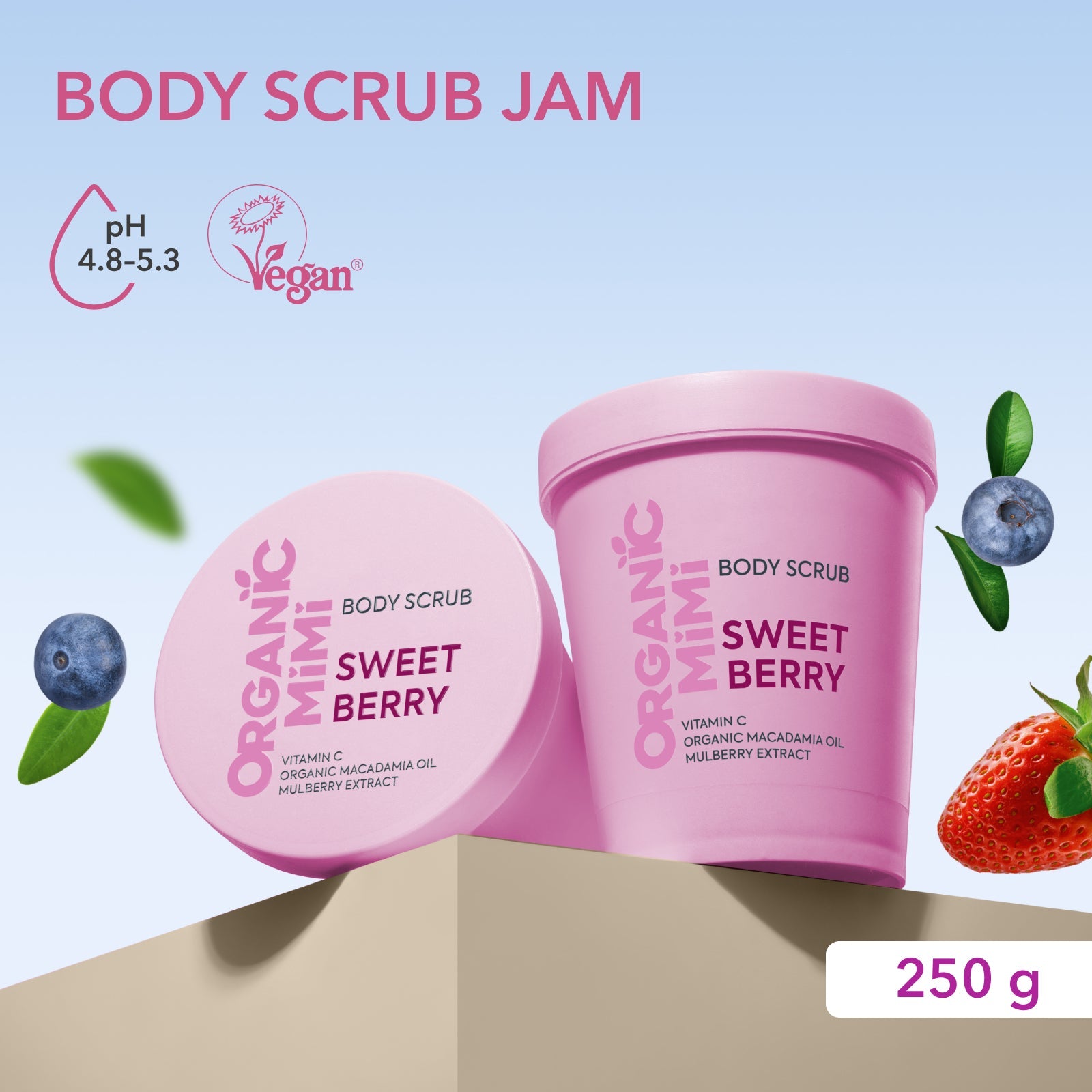 ORGANIC MIMI, BODY SCRUB SWEET BERRY, 250 g