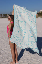 Shark Turquoise - Turkish Towel