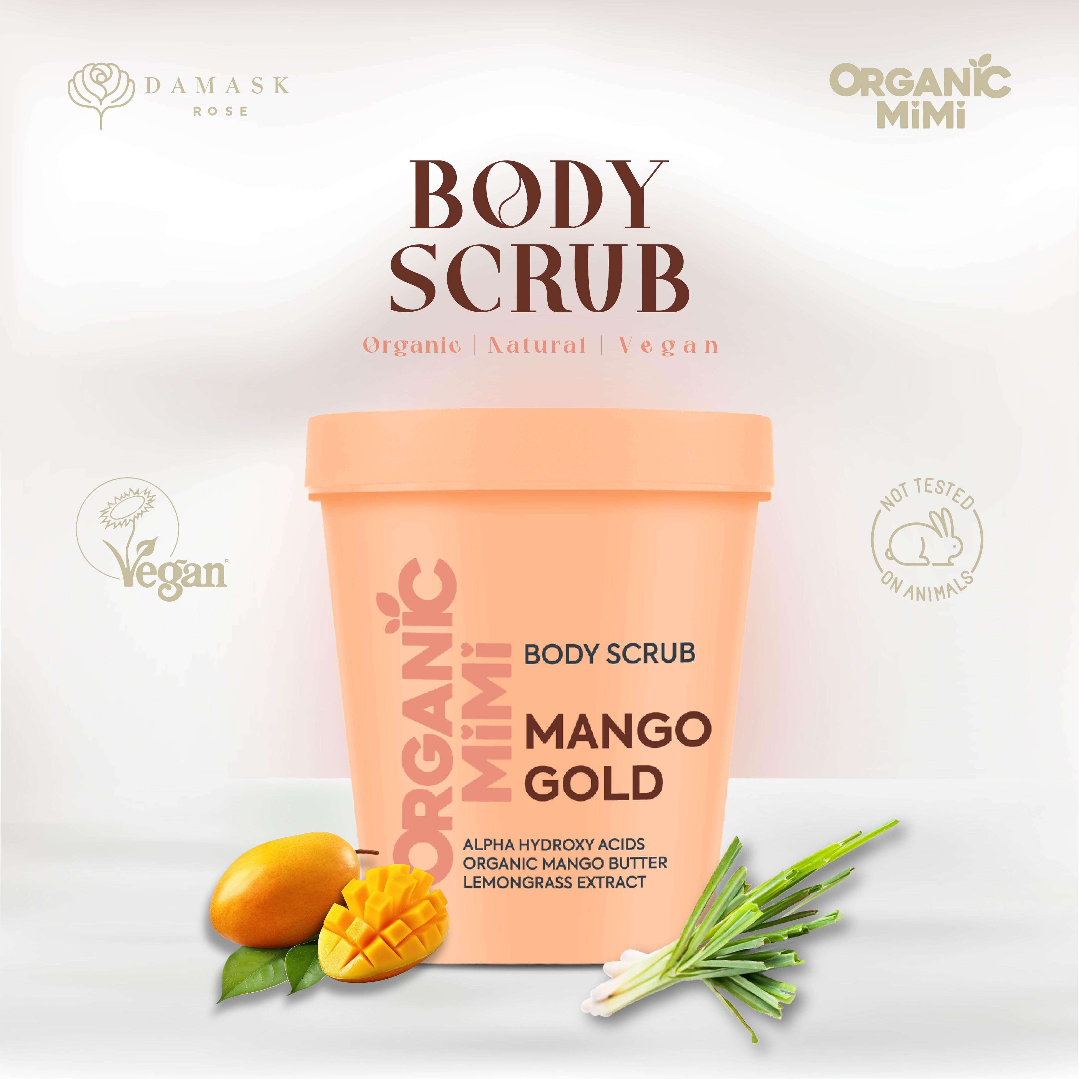 ORGANIC MIMI, BODY SCRUB MANGO GOLD, 250 g
