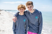 UPF 50+ Sun Shirt - Heather Navy with Hood