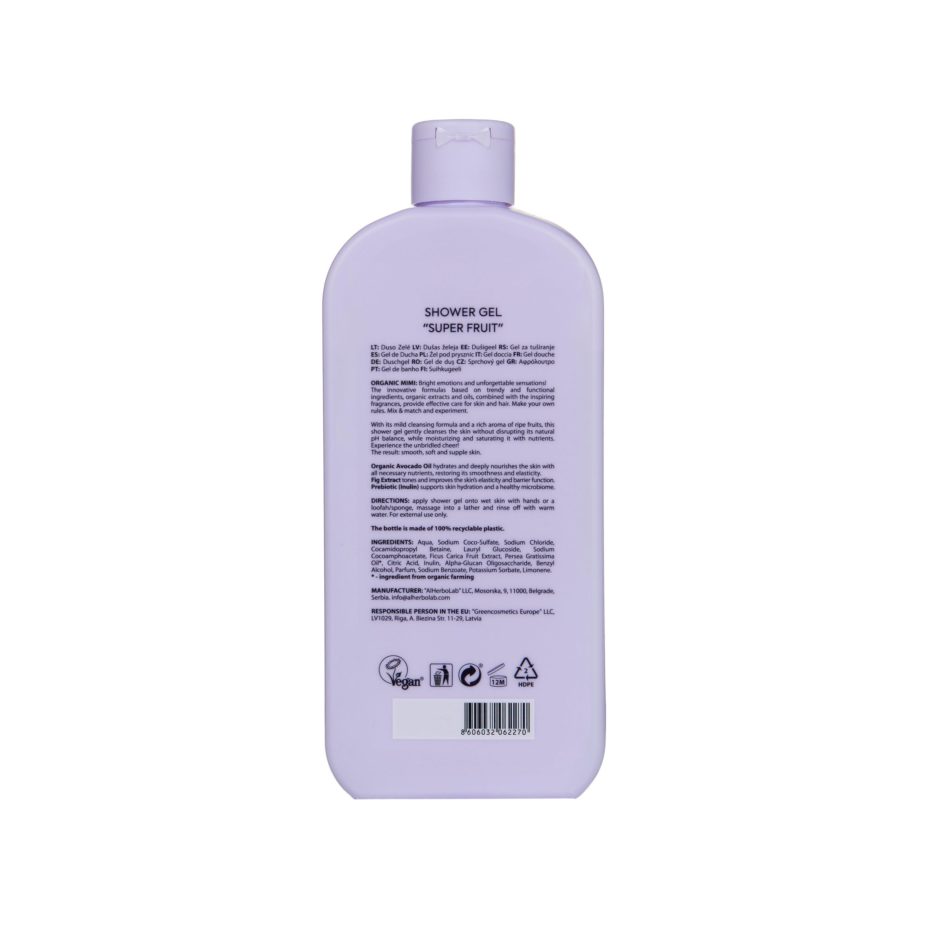 ORGANIC MIMI, SHOWER GEL SUPER FRUIT, 400 ml