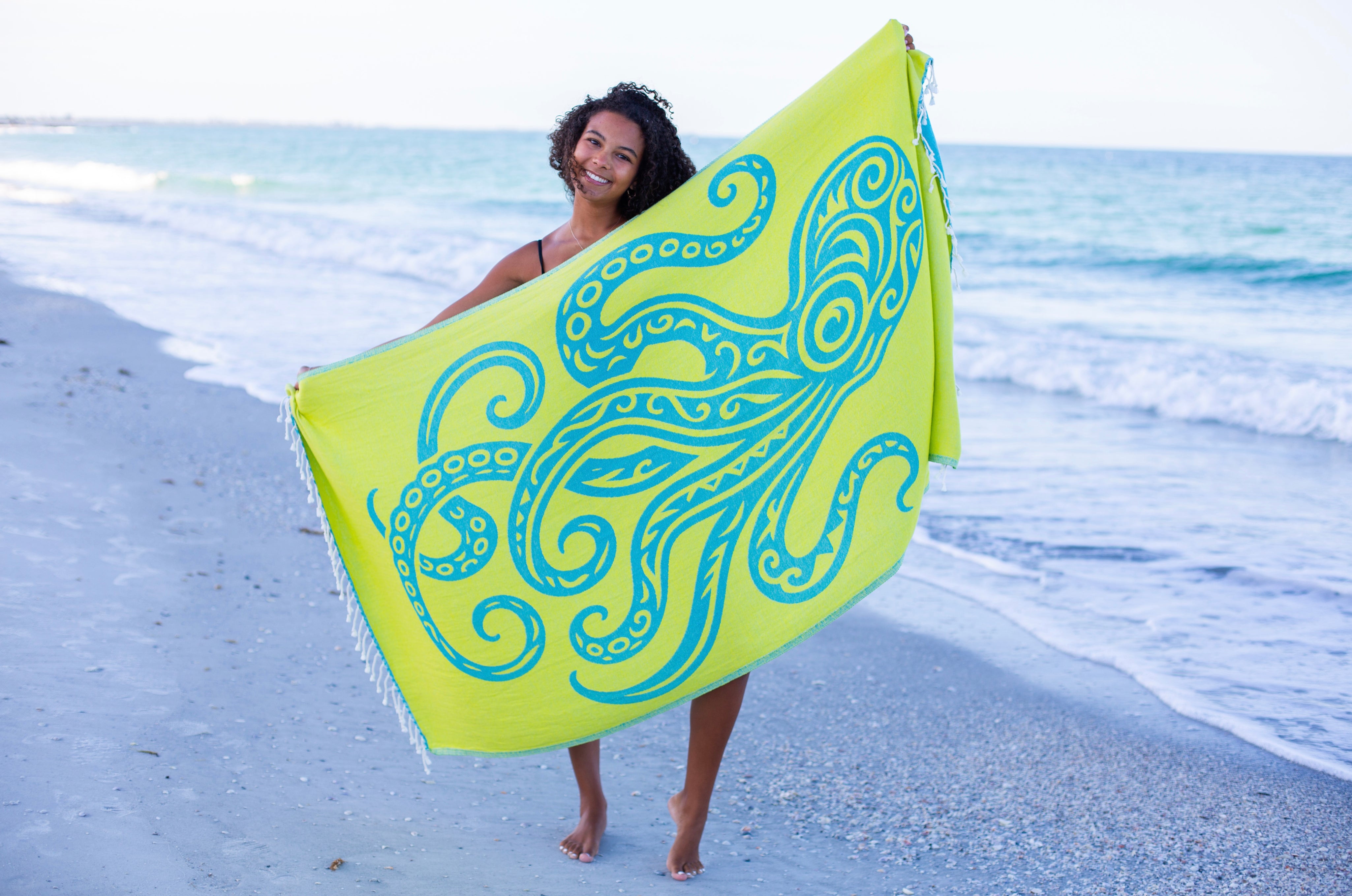 Octopus Teal - Turkish Towel