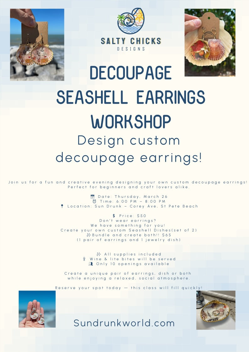 Decoupage Seashell Workshop 🍷🐚