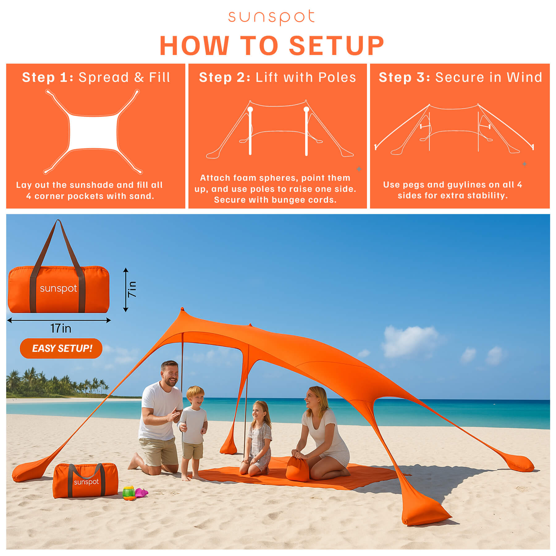 Beach Sun shade Canopy UPF 50+