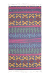 Aztec Pattern Bleu Fonce - Turkish Towel