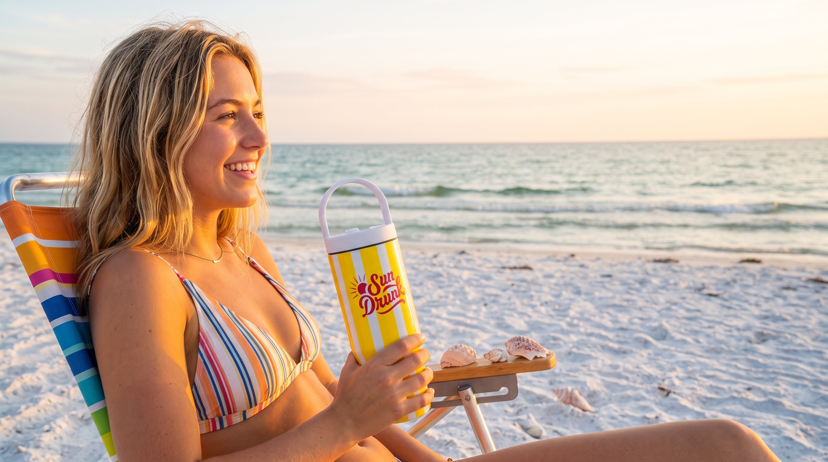 34oz Sun-Drenched Stripe Tumbler ☀️🥤