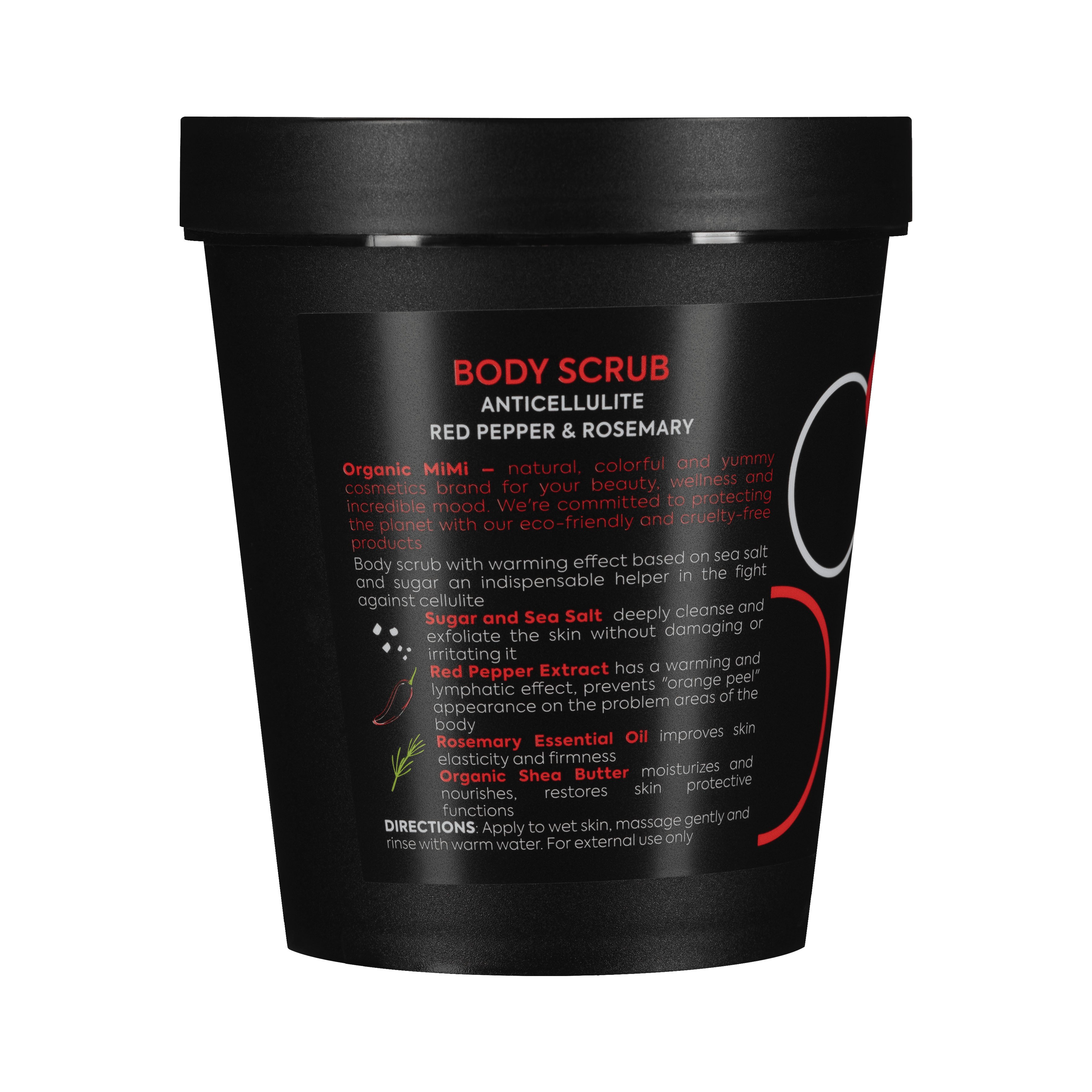 Organic Mimi, Body Scrub Anticellulite Red Pepper & Rosemary, 250 g