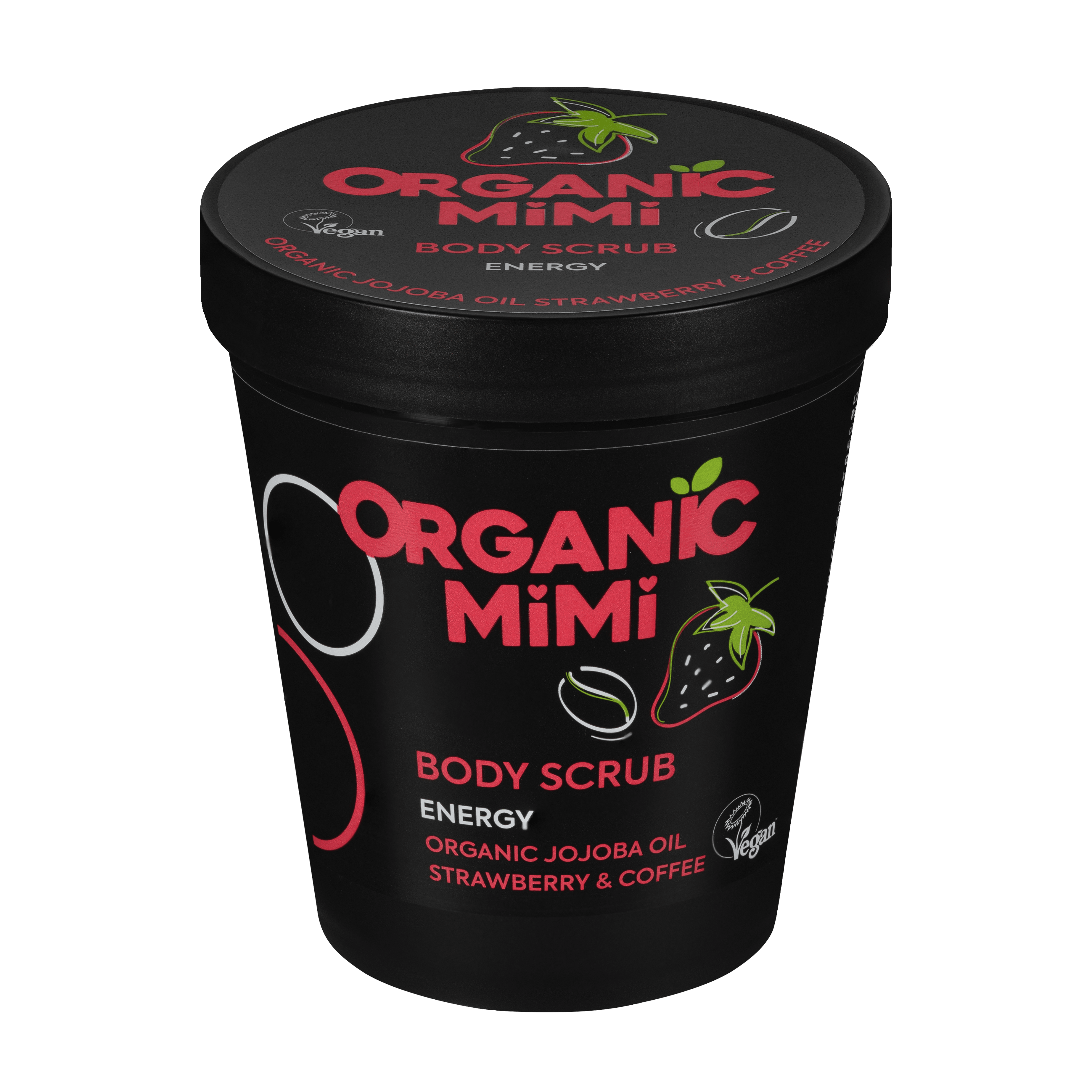 Organic Mimi, Body Scrub Energy Strawberry & Coffee, 250 g