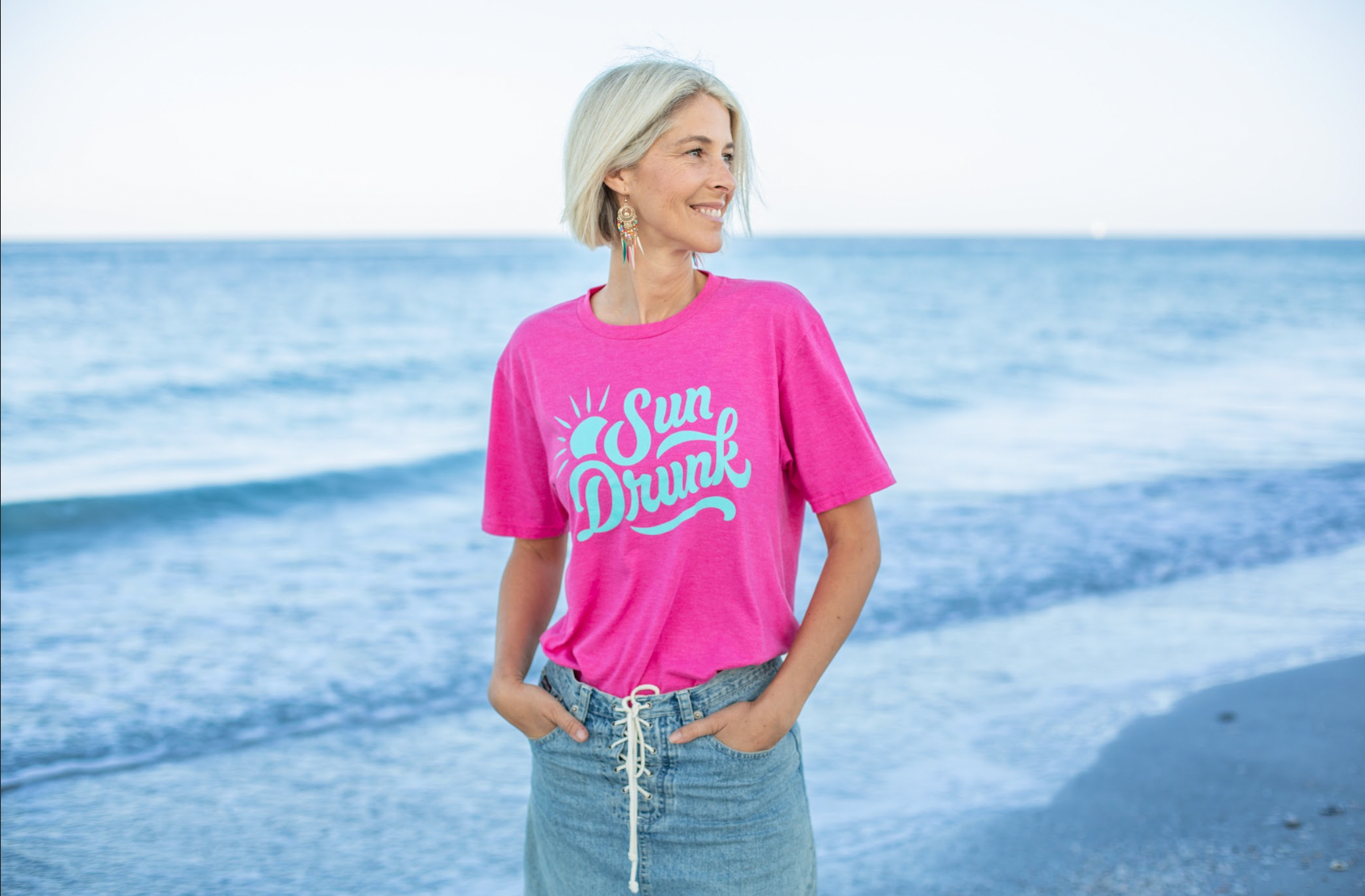 Short Sleeve Soft Fitted Tee - Hot Pink