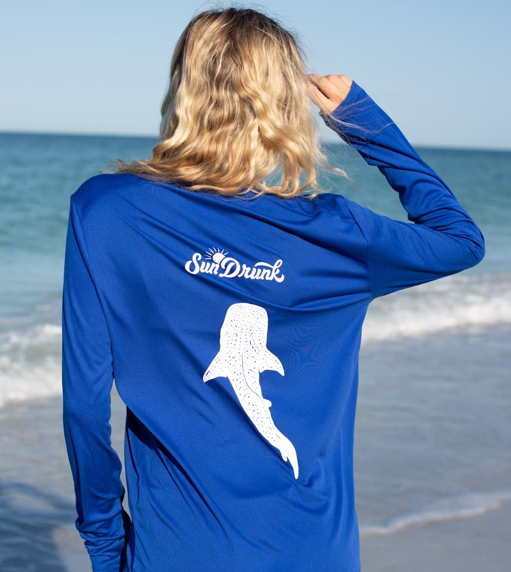 UPF 50+ Sun Shirt- Whale Shark Royal Blue
