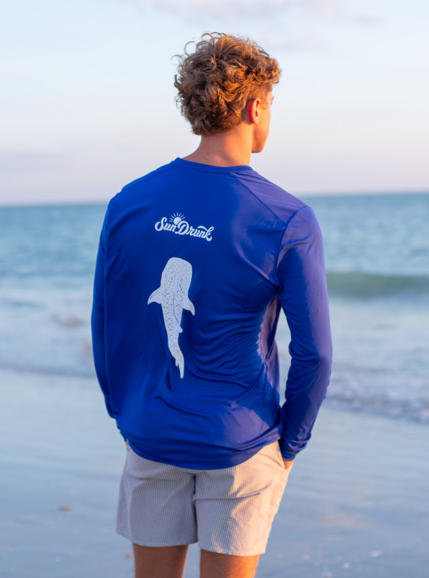 UPF 50 Sun Shirt- Whale Shark Royal Blue