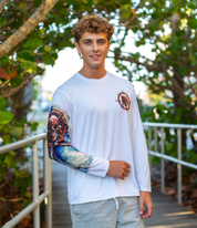 UPF 50+ Sun Shirt- White Skull