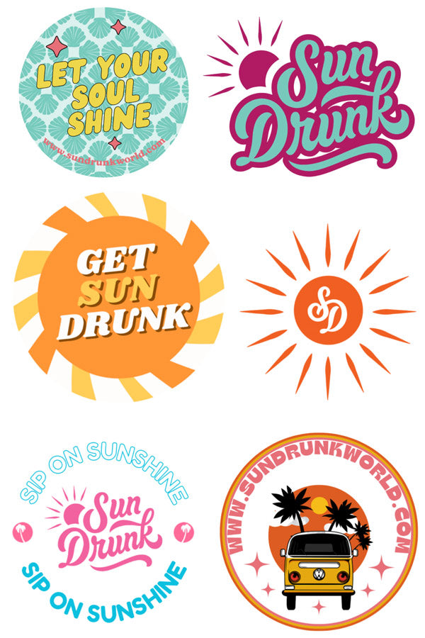 Sun Drunk Stickers