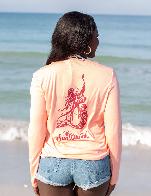 mermaid sunshirt peach