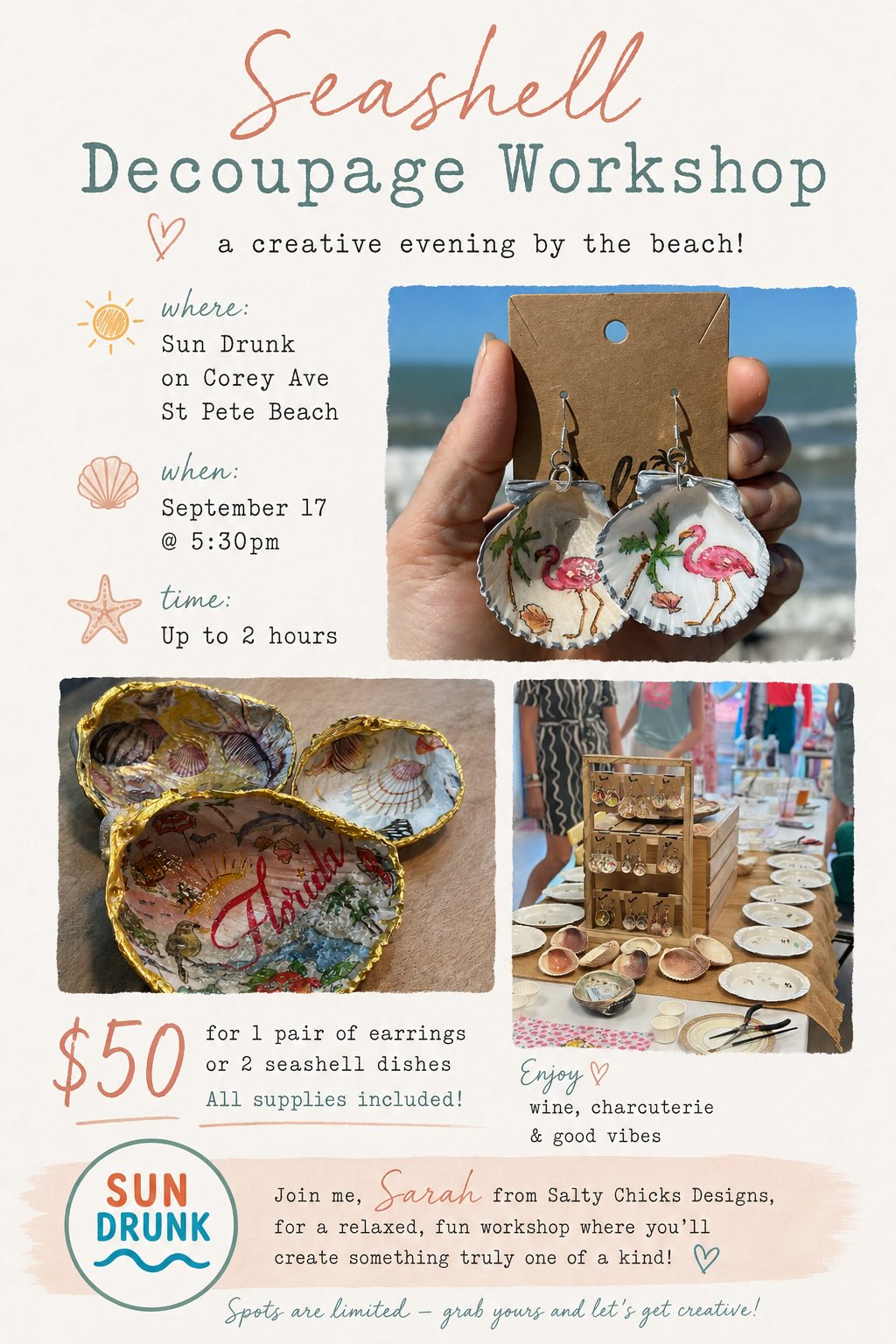 Decoupage Seashell Workshop 🐚✨