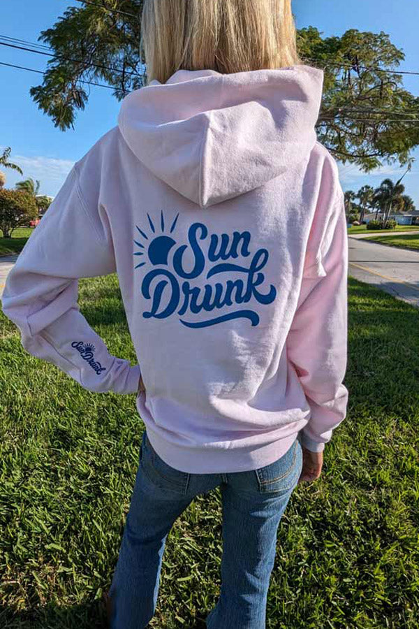Beach Hoodie - Rose with Sun Drunk design