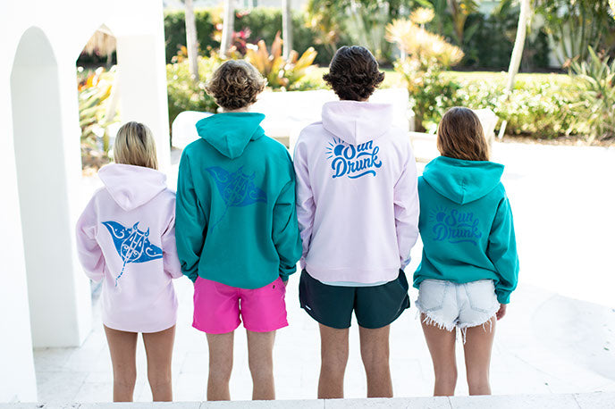 Beach Hoodie - Rose with Sun Drunk design