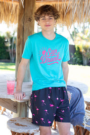 Short Sleeve Soft Fitted Tee - Tahiti Blue