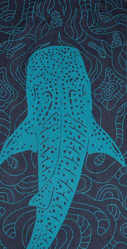 Whale Shark Turquoise Turkish Towel