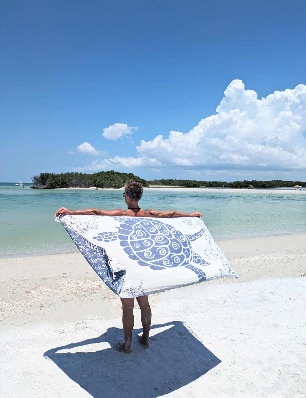 Galapagos Turtle Turkish Towel - Bleue - Sun Drunk