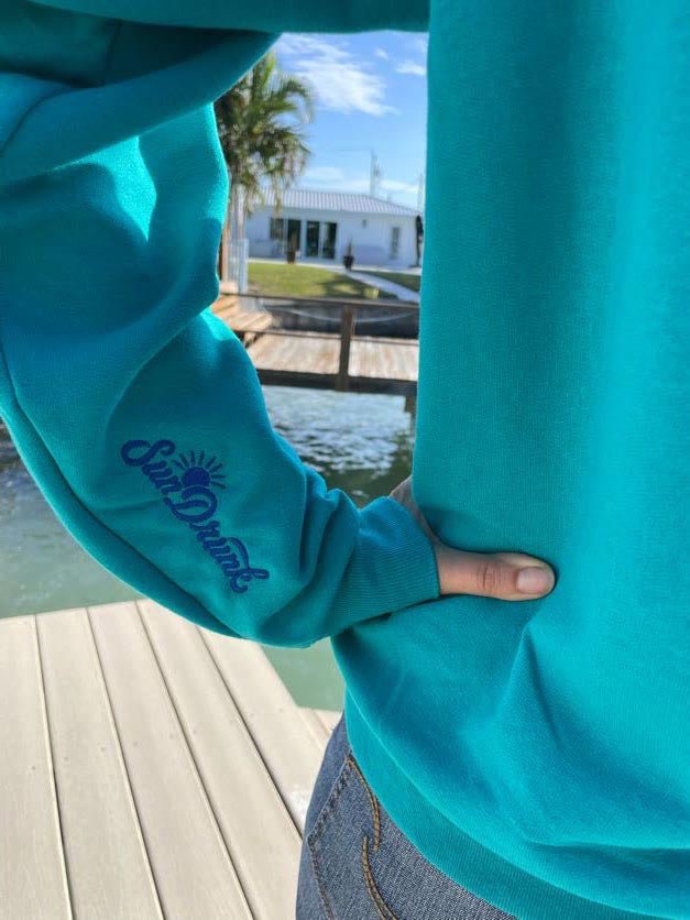 Hoodie - Teal plain - Sun Drunk