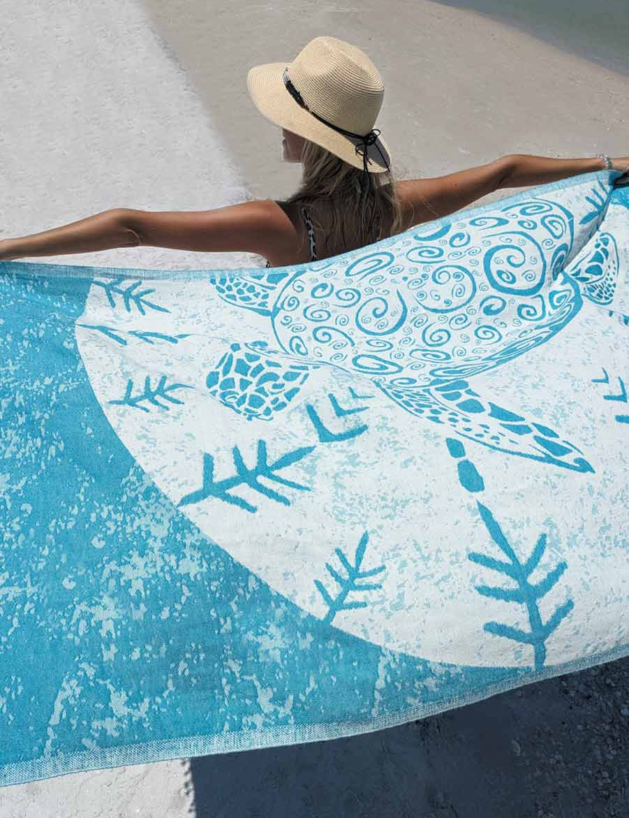 Sea Turtle Turkish Towel - Turquoise - Sun Drunk