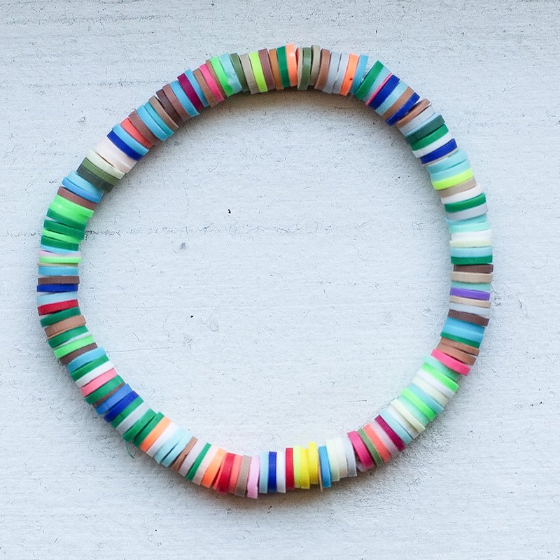 Stretch Fimo Heishi Multi Color Bracelet - Sun Drunk