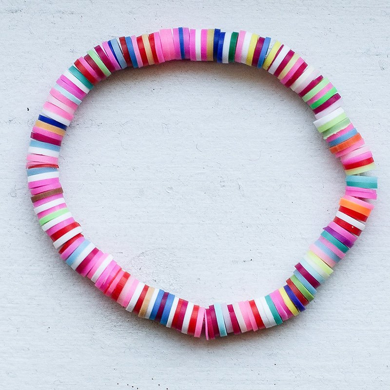 Stretch Fimo Heishi Multi Color Bracelet - Sun Drunk