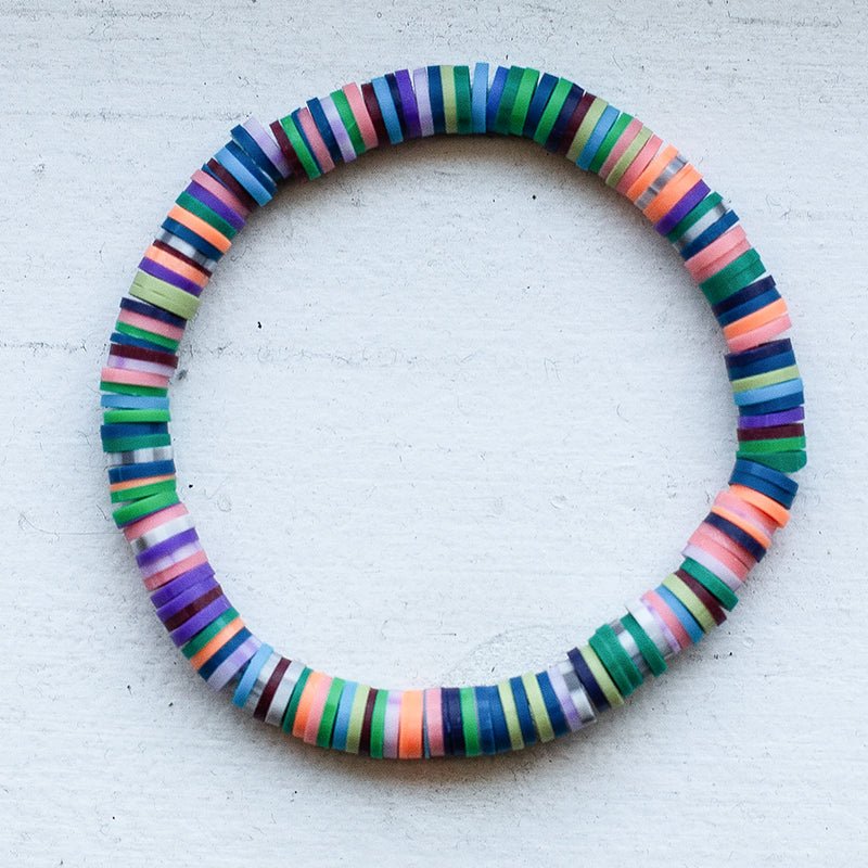 Stretch Fimo Heishi Multi Color Bracelet - Sun Drunk