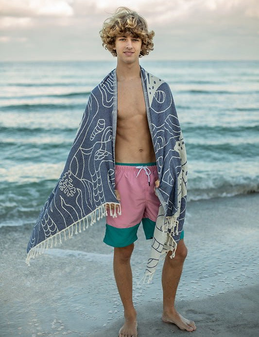 Whale Shark Turkish Towel - Bleu - Sun Drunk