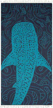 Whale Shark Turkish Towel - Turquoise - Sun Drunk