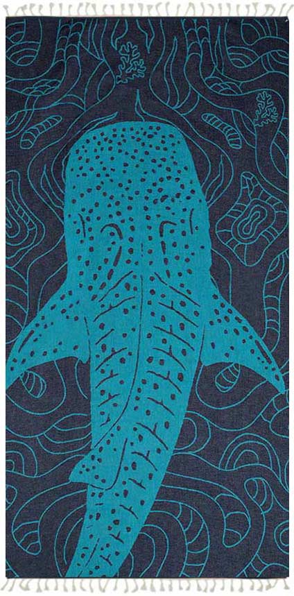 Whale Shark Turkish Towel - Turquoise - Sun Drunk