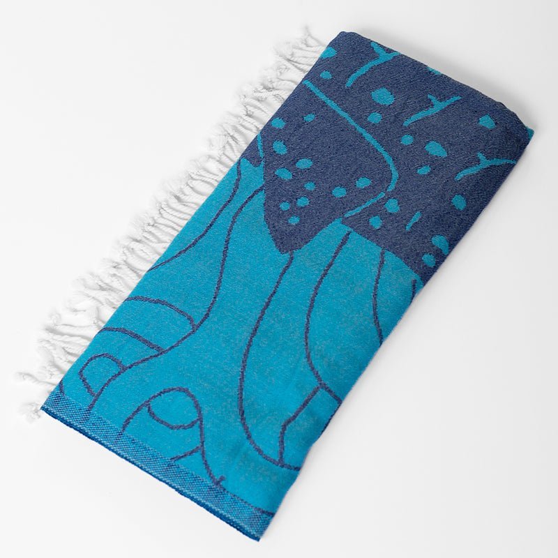 Whale Shark Turkish Towel - Turquoise - Sun Drunk